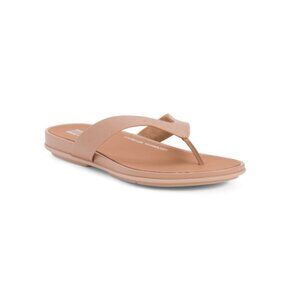 FITFLOP Beige Leather Gracie Flip Flops